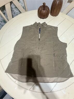 Faconnable Quilted Vest in Taupe Beige